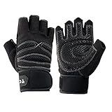 TClian 525 Men's Training Fitness Gym Gloves, Training Fitness Workout Wrist Wrap Workout Exercise