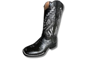 GadwallAR Men's Exotic Pattern Western Cowboy Slip-On Square Toe Boots in Leather-Alex Series Snake, Caiman & Ostrich Styling bota de vaquero para hombre