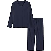 Latuza Women's Petite Cotton Pajama Set Long Sleeve Sleepwear Petite Size