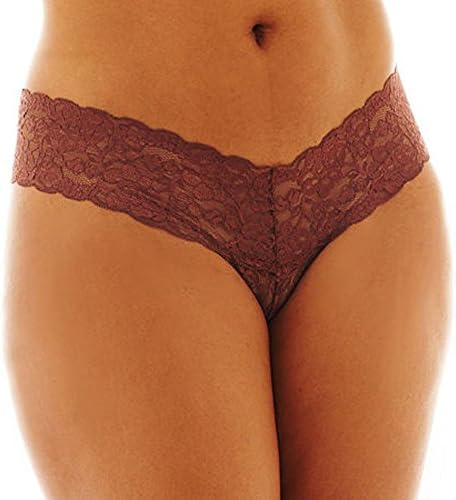 Urban Intimates Supreme Lace Thong Panties - Plus Chocolate 1X-2X