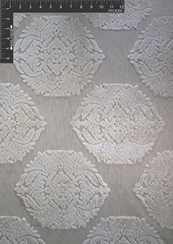 Rosette Polyester Viscose Blended Velvet Burnout Designer Floral Fabric by the Yard