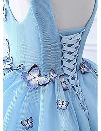 Vestido de novia de flores de gasa con cuello en V de YUAKOU para mujer Vestido de noche