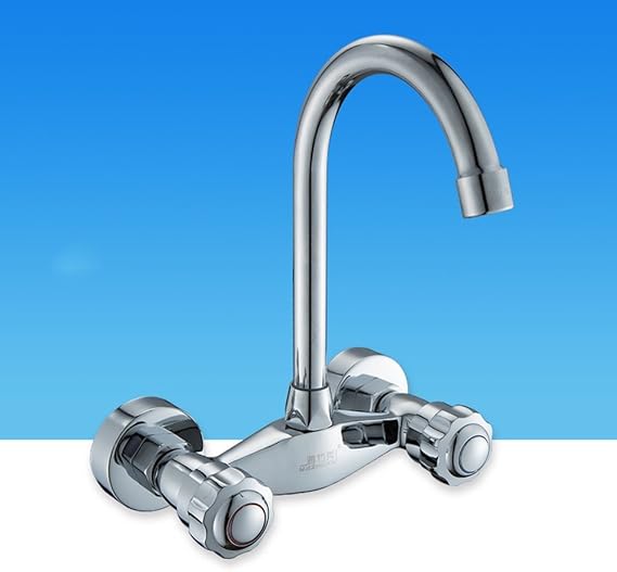 En la pared grifo caliente y fría doble puesto doble agujero completo