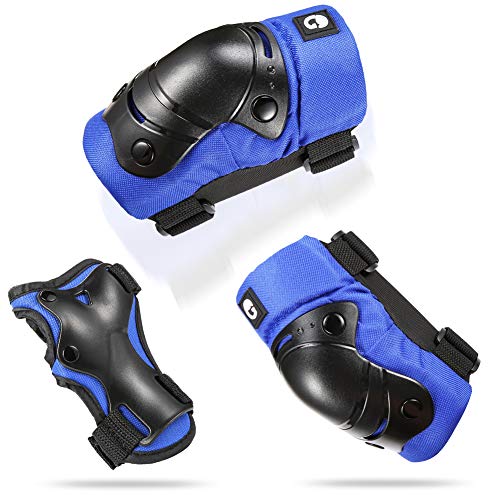 GROTTICO Toddler-Kids Knee-Elbow-Pads Wrist-Guards for Skate-Skateboard-Bike-Scooter-BMX - 3-8 Years Old Protective Gear Set