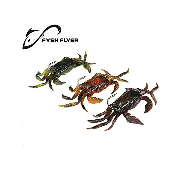 FyshFlyer-Monstar-3D-PVC-Crab-BaitBarbed-Hooks-11-Ounce-4-Inch-Fishing-Lures