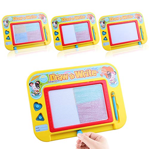 RIZUIEI Magnetic Drawing Board,4 Color Zone Erasable Colorful Magna Doodle Toys Writing Sketching Pad - Boy Girl Painting Learning Birthday Gift Present