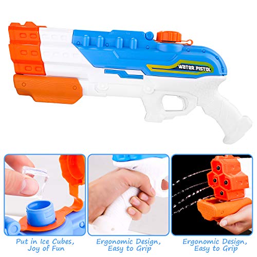 Auney Water Guns Squirt Guns 4 Nozzles High Capacity 1200CC Water Blaster 32 FT Water Toys for Kids Toy Guns Water Shooter for Summer Swimming Pool Beach Party Favors