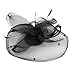 Valdler Halloween Black Costume Feather Net and Veil Fascinator Hair Clip Hat Hair Accessories Clip for Festival Party