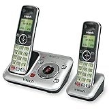 VTech CS6429-2 2-Handset DECT 6.0 Cordless Phone with Answering System and Caller ID, Expandable up to 5 Handsets, Wall-Mountable, Silver/Black