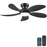 PHORUS 42" Black Low Profile Ceiling Fans with