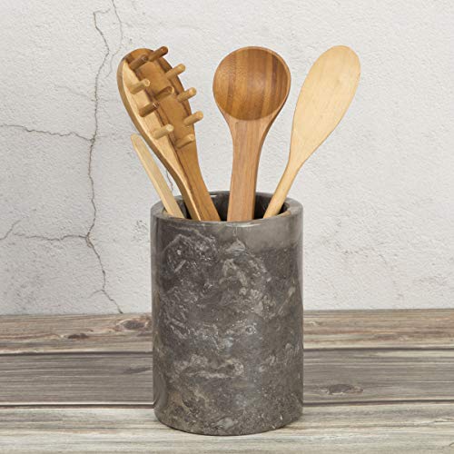 Creative Home 74066 Natural Marble MultiFunctional Tool Crock, Utensil