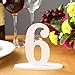 Wedding Table Numbers with Holder Base, White Wooden Numbers 1-20, Table Cards Wedding Reception for Banquets, Cafes, Restaurants, Hotels, Parties