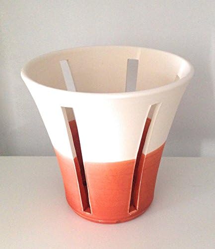 TOP13 Terracotta Orchid Pot 6"H x 5.75"D (1, Terracotta)