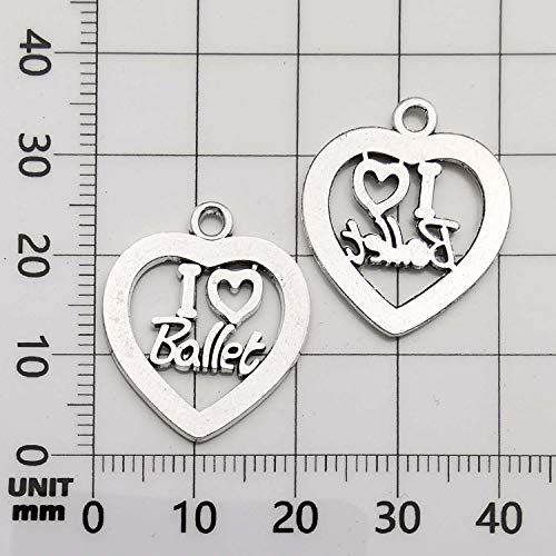 Youdiyla 60 Ballet Charms Collection, Bulk Ballet Dancer Girl Shoe Ballerina Tutu I Love Ballet Charms Metal Pendant Craft Supplies Findings for Necklace and Bracelet Jewelry Making (HM290) - Thumbnail 6