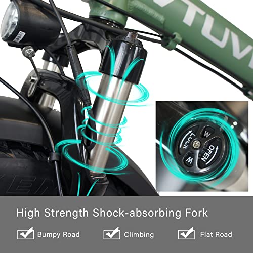 Vtuvia 20" Folding Electric Bike for Adults, 4.0 Fat Tire Bicycle