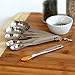 Stainless Steel Measuring Spoons Stackable - 6 pcs with FREE Flexible Mini Silicone Measuring Cup