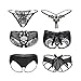 Nightaste Women's Black Bow-Knot Thong Underwear 4-6 Pack Lace Silk Panties (Style 1, M)