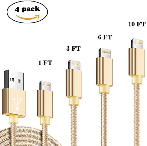 Tyken Lightning Charger Cable Cord, Nylon Braid Certified Lightning to USB Data Sync Charger Cord for IPhone 7/7 Plus/6/6 Plus/6S/6S Plus, SE/5S/5, iPad, iPod Nano 7