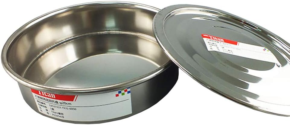 Test Sieve Pan and Lid for Chrome Plating Steel Frame φ20cm/8" Diameter Sieve