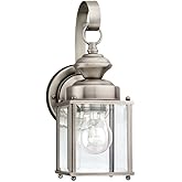 Generation Lighting 8456-965 Jamestowne Outdoor Wall Lantern Outside Fixture, One - Light, Antique Brushed Nickel