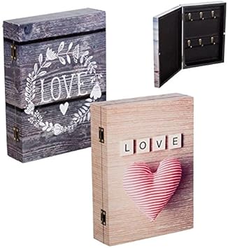 DCASA dcasa - Caja para Llaves romantica Decorada 20x6x27 cm. - Beige: Amazon.es: Hogar