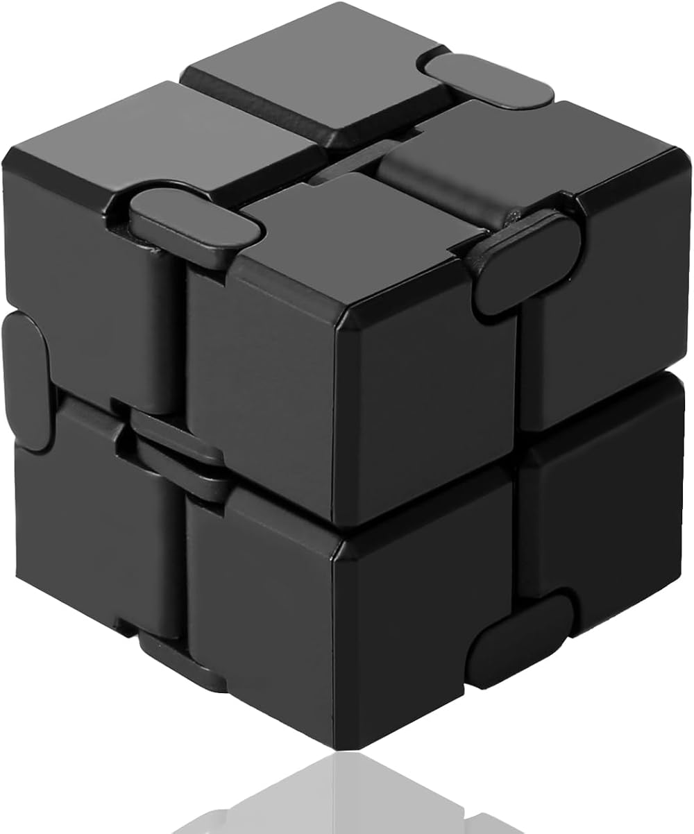 Funxim Infinity Cube Fidget Toy EDC Black Eight-Cube Rotating Stress Relief