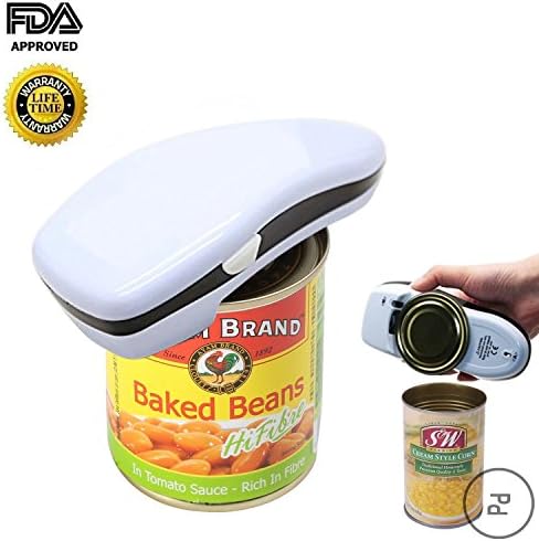 OrangePP Electric One Touch Can Opener, New Generation Smooth Edge Automatic Can Opener For Restaurant and Kitchen.(White)