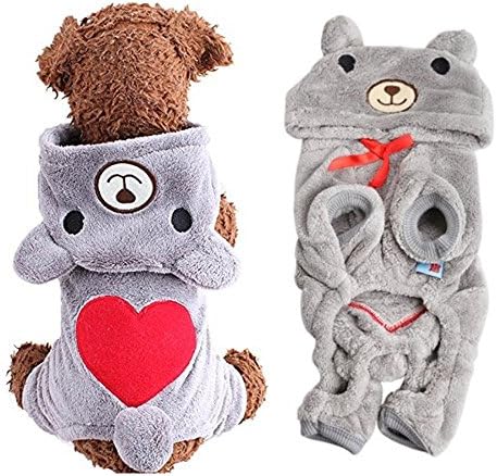FitPetX Dog Sweater Clothes Dog Outfits Fashion Pet Costume Cute Dog Hoodie Clothes for Small Dogs-Grey