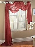 Gorgeous HomeDIFFERENT SOLID COLORS AND ALSOANIMAL PRINT 1PC SCARF VALANCE SOFT SHEER VOILE WINDOW TOPPER SWAG PANEL CURTAIN 216