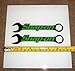 Snap On Logo over Wrenches - Lime Green on Black HQ Vinyl Sticker Decals! Set of 2 at 6in x 1.2in each