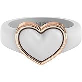 Rinfit Women’s Heart Ring – Silicone Wedding Band with Metal Heart, Cubic Zirconia or Plain Metal Frame - Patent Pending Design