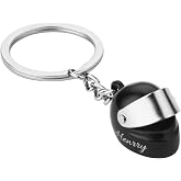 OXYEFEI Personalized Motorcycle Helmet Keychain, Custom Motorcycle Helmet Keychain Engraved with Name Gifts for Biker