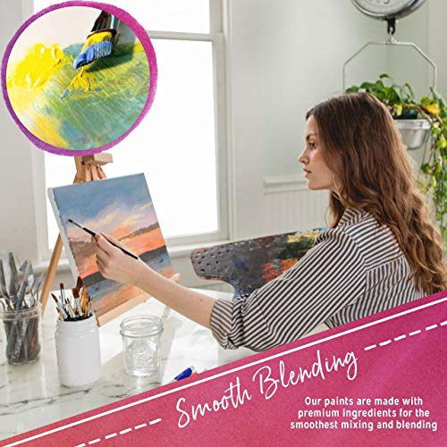 Acrylic Paint Set 24 Colors by Crafts 4 ALL Perfect for Canvas, Wood, Ceramic, Fabric. Non Toxic & Vibrant Colors. Rich Pigments Lasting Quality for Beginners, Students & Professional Artist - Thumbnail 3