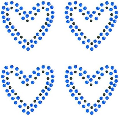 BODY fancy, Body All Stars Pert Pasties Stars Crystal Body Gems - 2 Pairs - Blue & Black Heart Gem Pasties