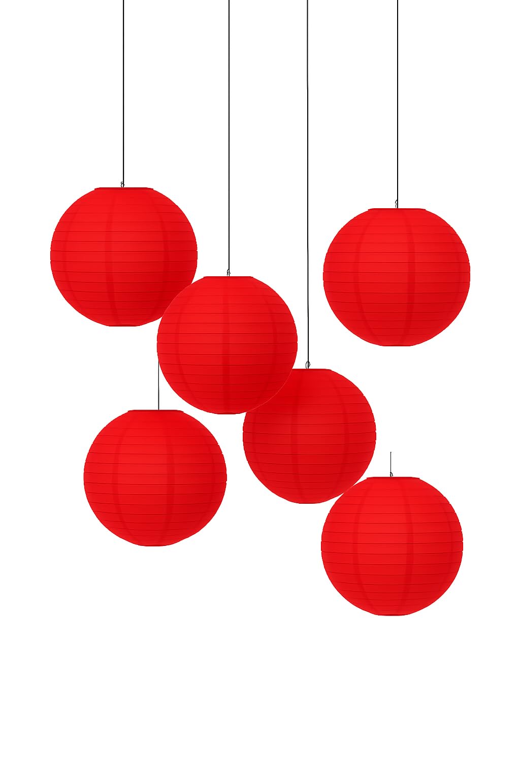 Matissa 10"(25CM) Pack of 6 Paper Lantern Wedding Party Decoration Craft Lamp Shade (Red)