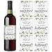 Printed Party Bridesmaid Proposal Wine Bottle Label Gift, Greenery, Set of 8