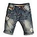 P2U Men's Regular Fit Ripped Straight Denim Shorts