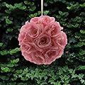 Mememall Fashion New Pink 9 Inch Romantic Super Flower Kissing Ball Pomander Wedding Decor Roses