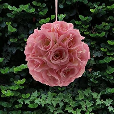 Mememall Fashion New Pink 9 Inch Romantic Super Flower Kissing Ball Pomander Wedding Decor Roses