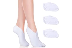 3 Pairs Moisturizing Socks for Dry Cracked Feet Heels, Reusable Cotton Therapy Socks, Spa Overnight Foot Care, Deep Hydration