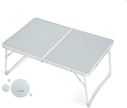 Portable Mini Picnic Table Lightweight Dark Gray Foldable Laptop Table Breakfast Serving Bed Tray Superjare Bed Desk Folds In Half W Inner Storage Space