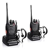 Proster Rechargeable Walkie Talkies Kids 16 Channel Two Way Radios with USB Charger Earpiece Mic Walky Talky 2-Way Radio Transceiver Long Range 1 Pair