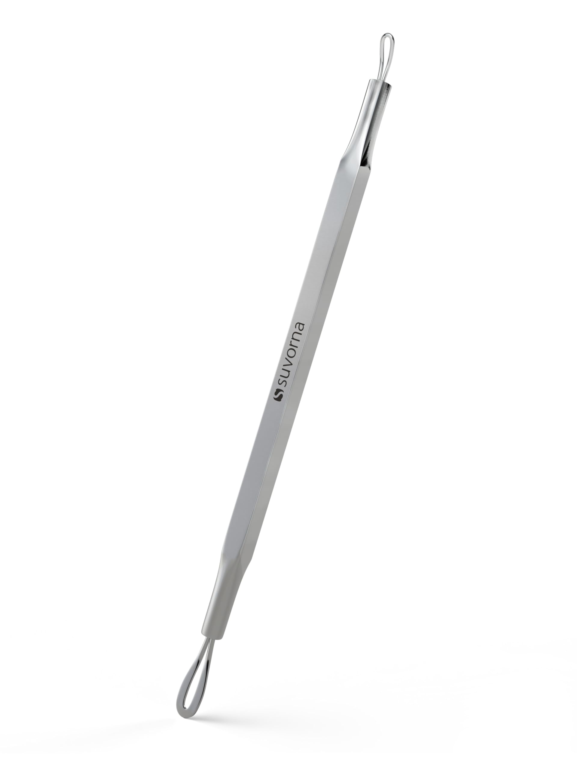 Suvorna Skinpal s25 - Whitehead & Blackhead Remover, Cleaner & Comedone Extractor 2 in 1. Made of Dermatologist Grade Surgical Steel. Approved by Best aestheticians, Comes with Product Guide & Pouch.