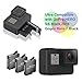 Artman GoPro Hero 5/6/7/8 1480mah Replacement Batteries (3-Pack) and 3-Channel LED USB Charger with Type-C Port for Gopro Hero 8 Black,GoPro Hero 7 Black,Gopro Hero 5/6,Hero 2018