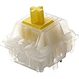GATERON Milky Yellow Pro Keyboard Switches, KS-3X1 Linear RGB LED Pre Lubed 5 Pins Key Switches for MX Mechanical Keyboard(35PCS)