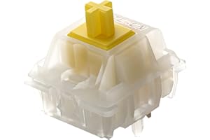 GATERON Milky Yellow Pro Keyboard Switches, KS-3X1 Linear RGB LED Pre Lubed 5 Pins Key Switches for MX Mechanical Keyboard(35PCS)