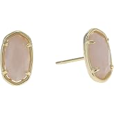 Kendra Scott Grayson Stud Earring, Gold Plated Brass, Rose Quartz, Fashion Jewelry for Women