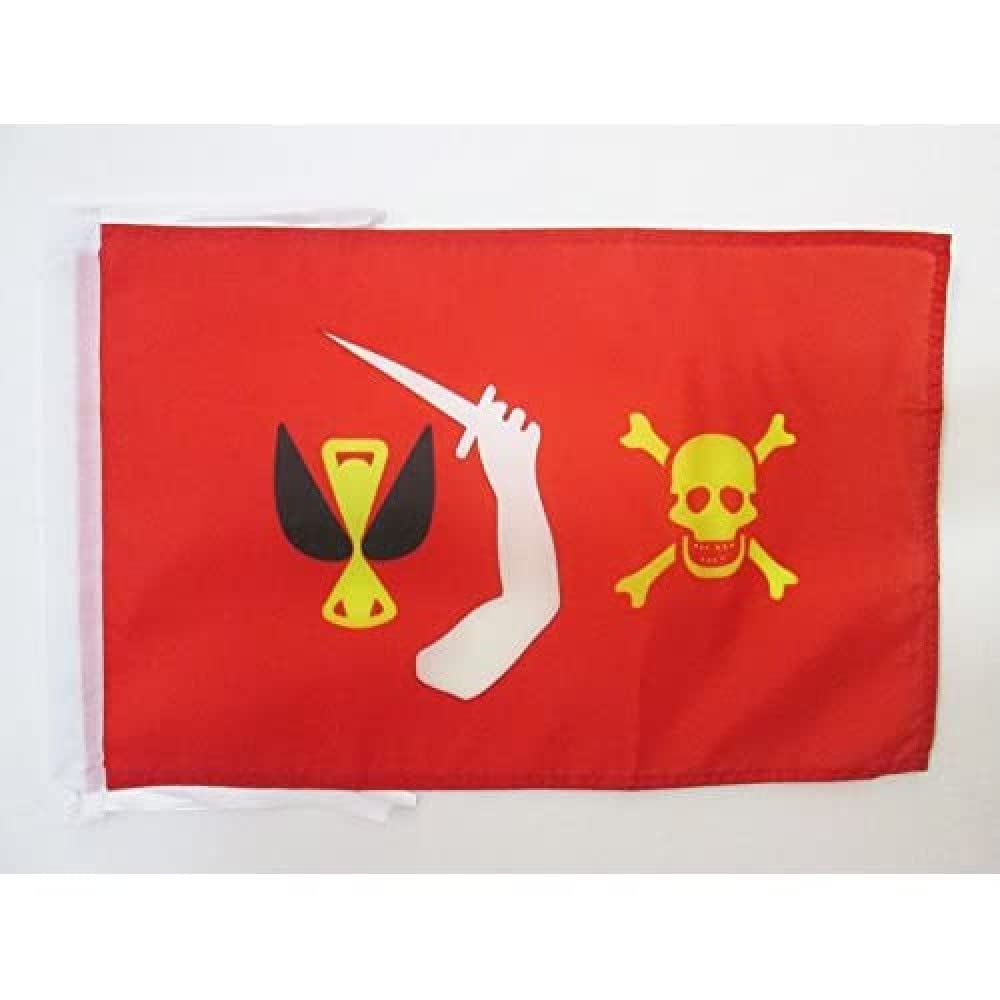 AZ FLAG - Pirate Christopher Moody Flag - 18'' x 12'' - 100% Polyester skull Pirates Small Banner with Two Cords - Fade Resistant - Vivid Colors - 18x12 in - 45x30 Cm