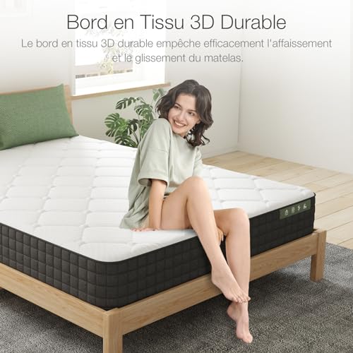 Novilla Matelas 90x190, 20 cm, Matelas Memoire de Forme, Mousse en Fibre de Bambou, Matelas Réversible à Deux Faces Utilisables, Sommeil Frais, Certifié OEKO-TEX, Excellent Confort et Respirable