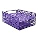 Crystallove Purple Metal Hollow 3-Tier Document Tray Magazine Frame Paper File Holder